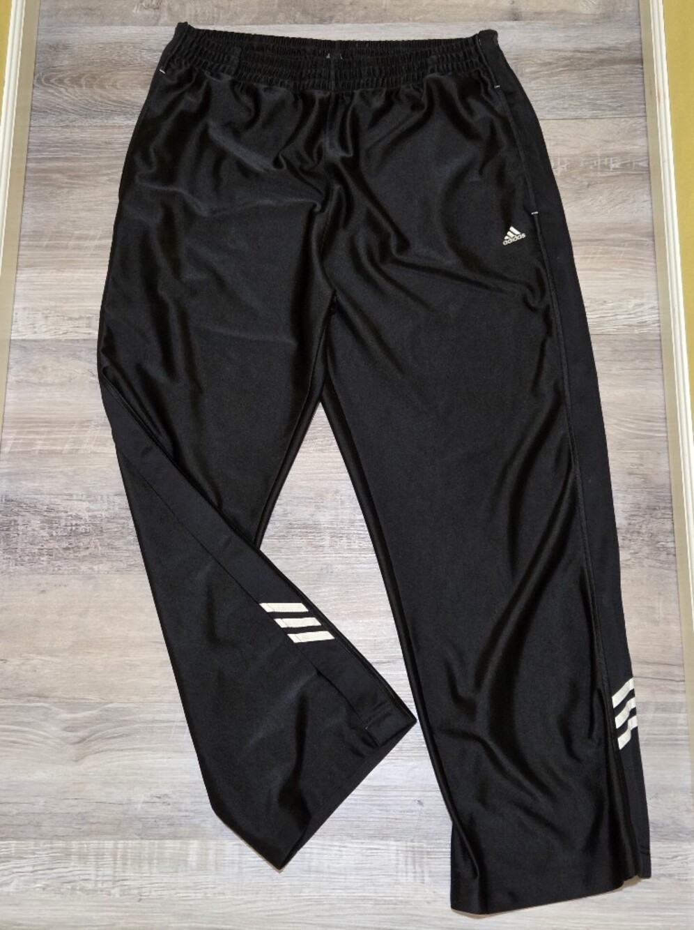 Adidas Y2K Classic Black w. White Stripes Tearaway Snap Track Pants Mens XL